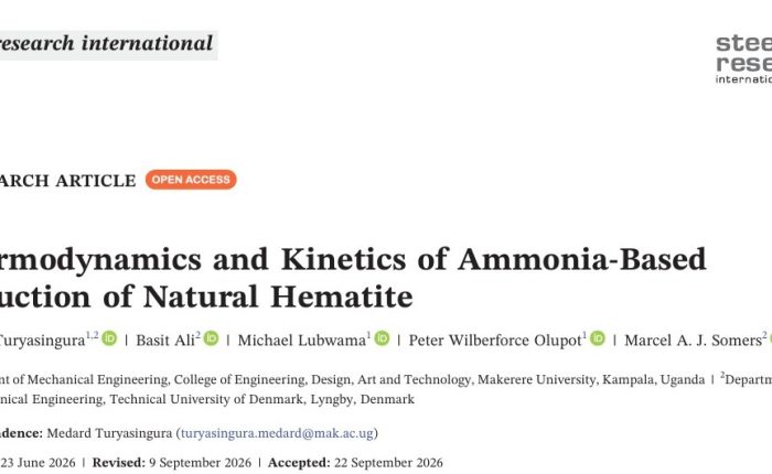 Makerere University Researchers Explore Ammonia-Based Technology for Greener Iron and Steel Production
