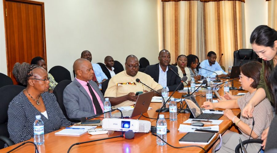 Delegates from Xintang University and officials from CEDAT during discussions on expanding academic collaboration and implementing a proposed dual degree program in Materials and Chemical Engineering at Makerere University.