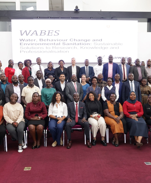 Participants at the WABES research dissemination workshop pose for a group picture