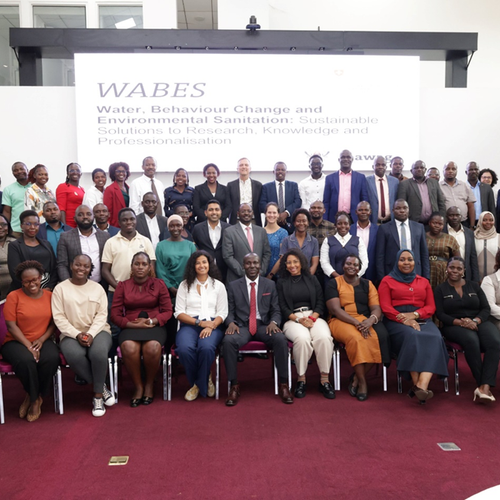 Participants at the WABES research dissemination workshop pose for a group picture