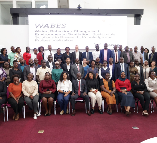 Participants at the WABES research dissemination workshop pose for a group picture
