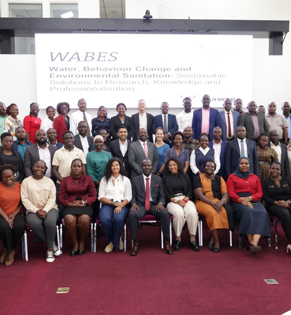 Participants at the WABES research dissemination workshop pose for a group picture