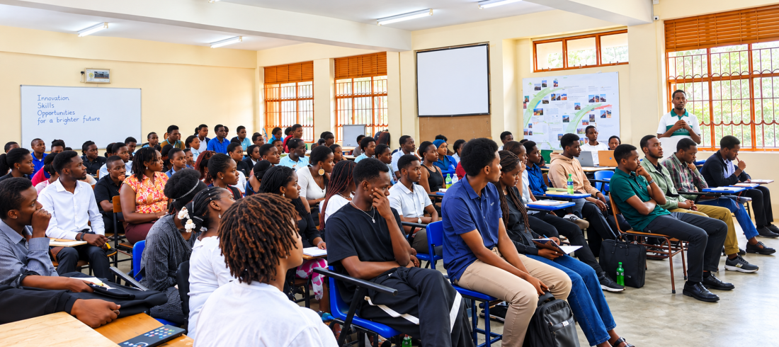 Architecture students listen to speakers during a counselling and guidance session organized by CEDAT to promote healing, hope, and solidarity following the loss of their colleague, Kabuye Kevin Charles.