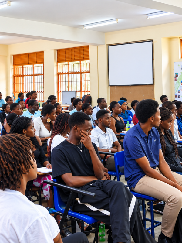 Architecture students listen to speakers during a counselling and guidance session organized by CEDAT to promote healing, hope, and solidarity following the loss of their colleague, Kabuye Kevin Charles.